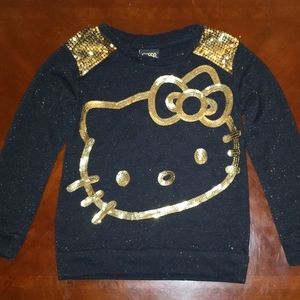 Hello Kitty Gold Sequin Sweater